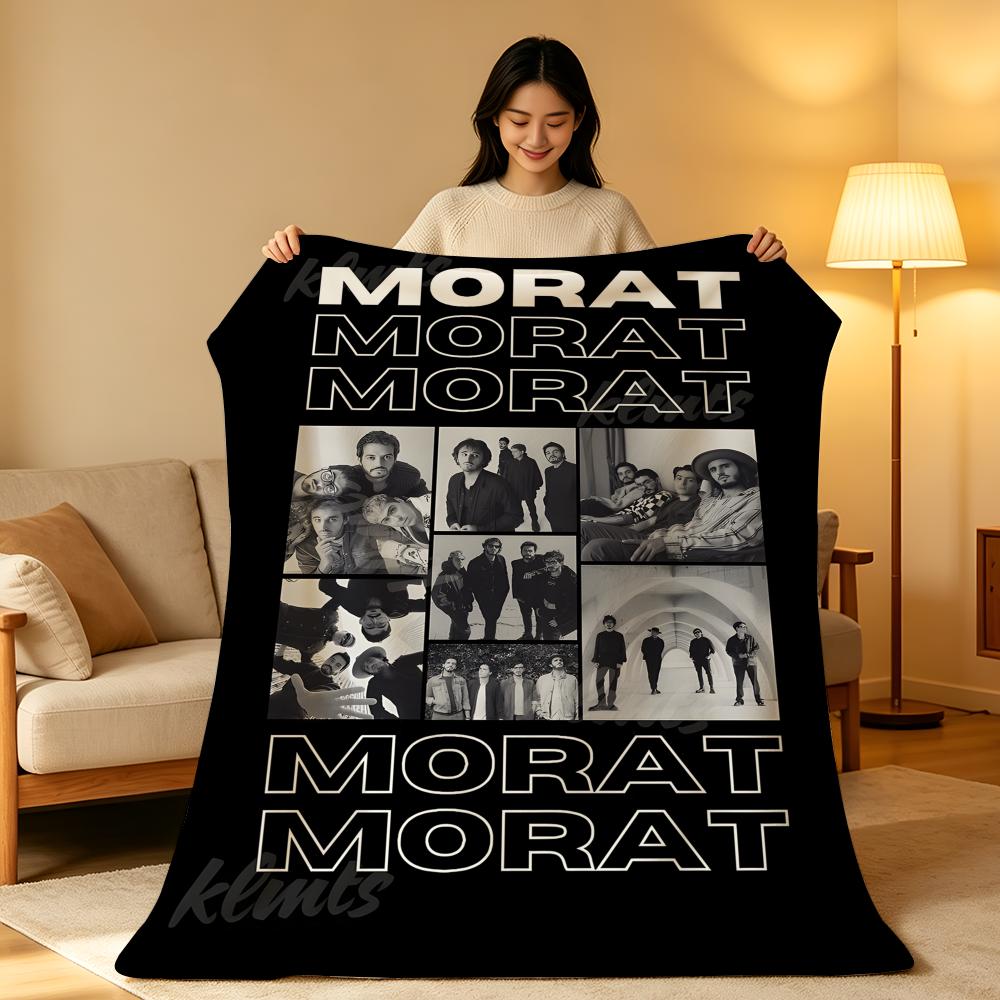 Music M-Morat Throw High-Density Short Plush Blanket Soft Skin-Friendly for Sofa Nap Air-Conditioned Room