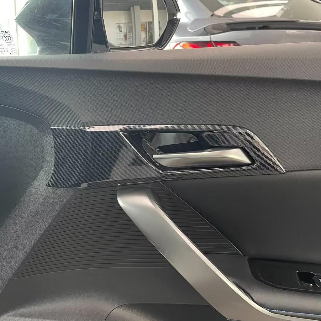 Durable Carbon Fiber Style Inner Door Handle Cover Stickers Catch Bowl Trim Insert Bezel Frame for MG4 EVMulan 2022-2024