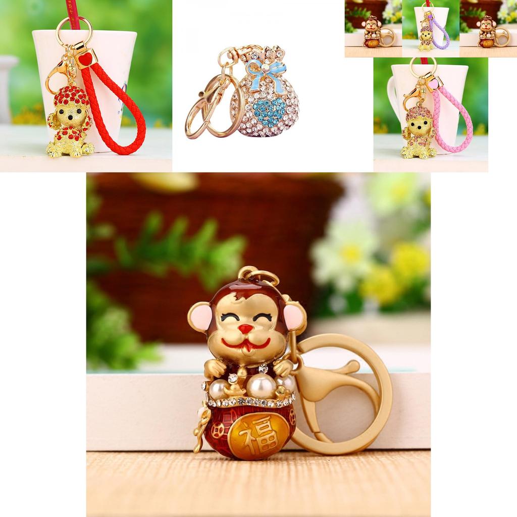 Chaveiro Macaco de Metal Criativo Brilhante Para Mulheres Com Design Cintilante Perfeito Para Presentes