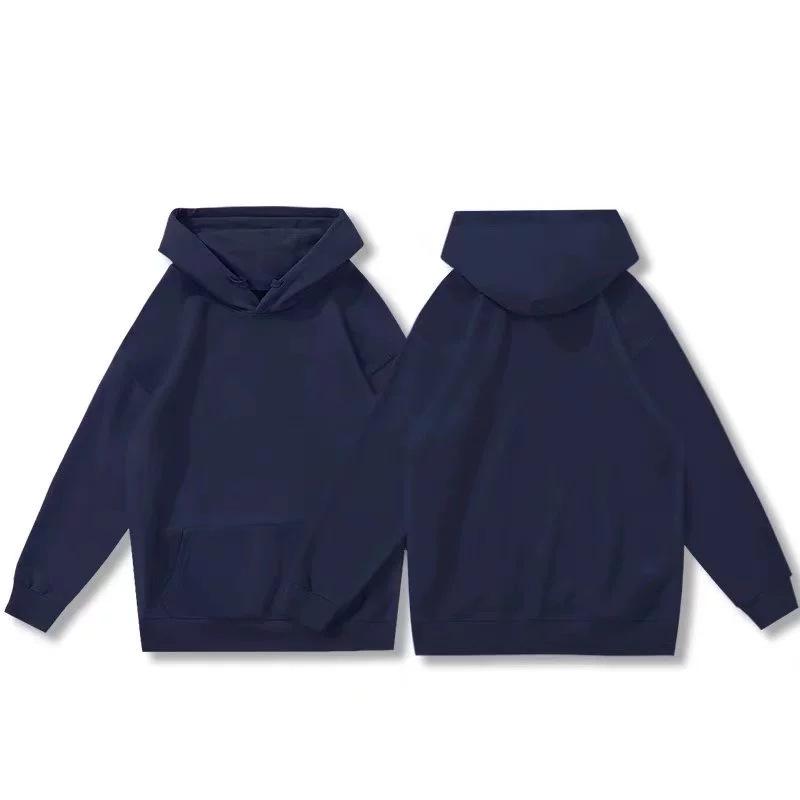 Men's Green Solid Color Hooded Fleece-Lined Sweatshirt, Oversized Casual Jacket for Autumn and Winter.