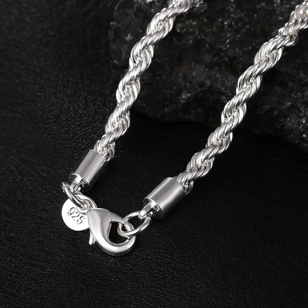 Copper Color 4mm Chain Male Twisted Rope Necklace Bracelets Fashion Women Men Copper High Quality Jewelry Set