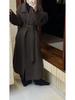 Women's Extra Long Double-Faced Wool Coat with Suit Collar - Elegant and Versatile Design