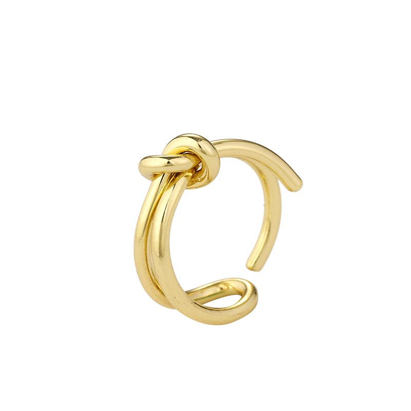 Retro Distressed Design Knotted Ring for Women - Stackable Index or Middle Finger Jewelry 544.