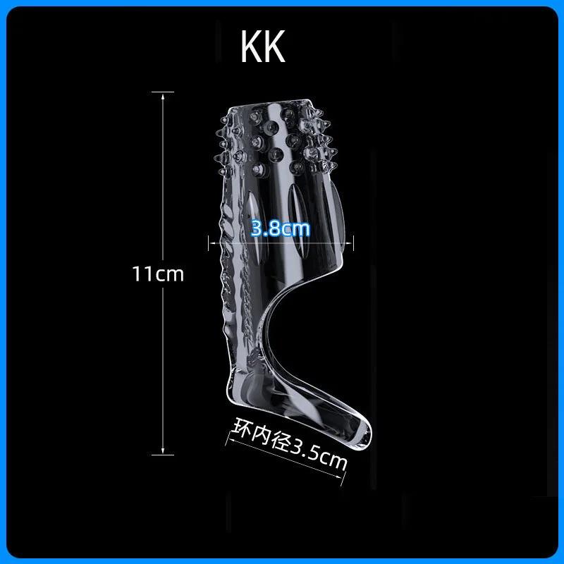 Enlarged and Thickened Vibrator Penis Sleeve Lock Sperm Foreskin Bondage Sleeve Delay Ejaculation Sex Toys for Men Couples