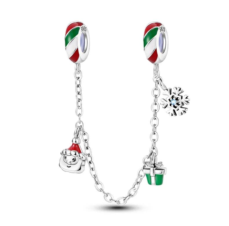 Original Copper Christmas Gift Snowflake Penguin Heart Crystal Ball Beads Charms For Bracelet Diy Women Jewellery