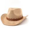 Nouveau chapeau européen et américain en laine suède chapeau de couple homme et femme chapeau haut de forme western cowboy en laine