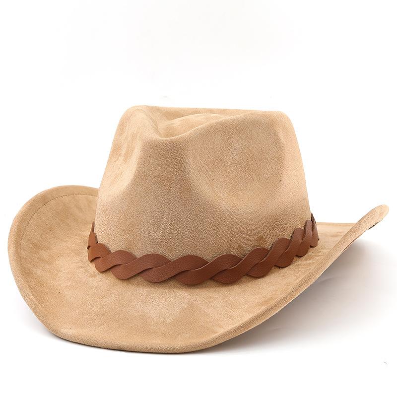Nouveau chapeau européen et américain en laine suède chapeau de couple homme et femme chapeau haut de forme western cowboy en laine