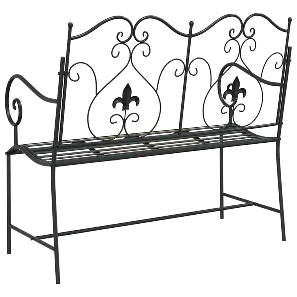 Garden Bench Black 104 x 54 x 93 cm Steel