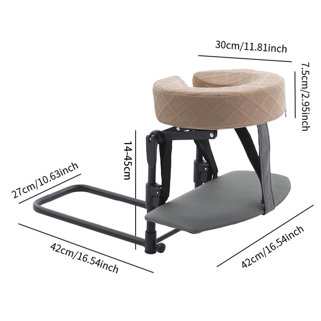 Kit with Ergonomic Headrest, Face Pillow, Hand Rest, Adjustable Height for Office, Spa, And Home Use