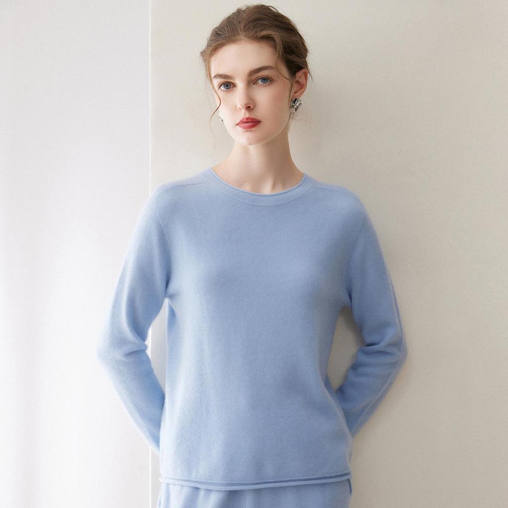 Women's Pure Cashmere Round Neck Sweater - Autumn/Winter 2026 Versatile Pullover