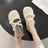 2025 summer and autumn new outer wear fairy casual half drag female fashion round head flat bottom bag head half slippers female
