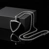 Stylish Black Agate Shield Pendant Necklaces for Men Fade-Resistant Stainless Steel Necklace Durable Waterproof Jewelry Gifts