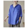 Short-sleeved T-shirt New Cotton and Linen Women's Top Hoodie Loose Simple Literary Original Slimming Women's T-shirt Women