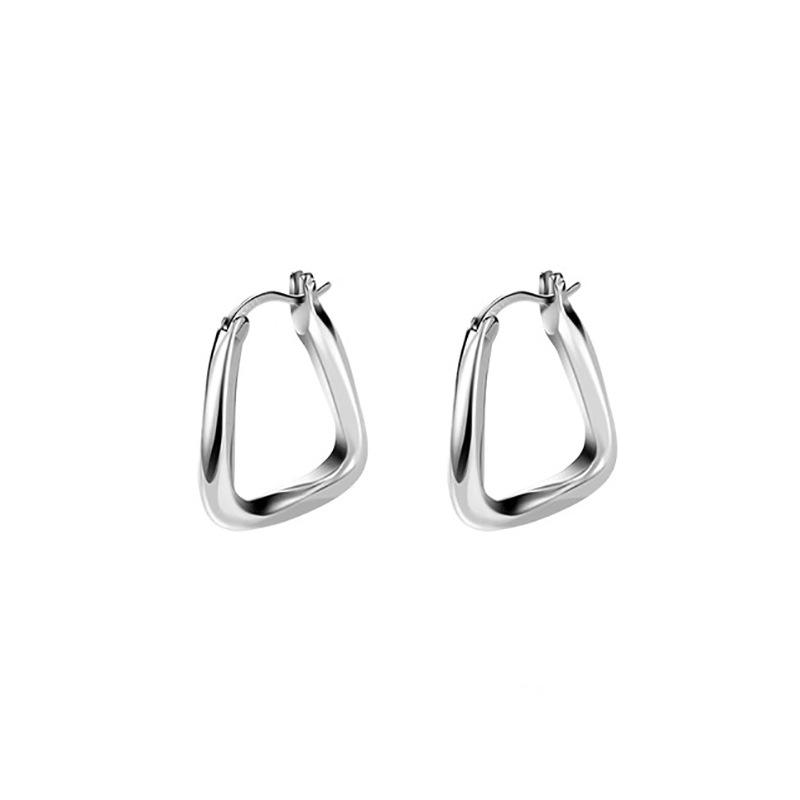 Minimalist Hoop Earrings with Geometric Square Design Fashion Metal Texture Commute Jewelry