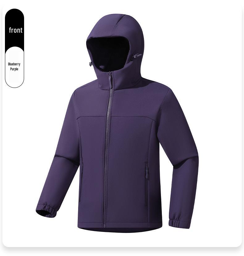 2026 Autumn/Winter Unisex Softshell Jacket: Outdoor Windproof, Water-Repellent, Warm Hooded Cardigan