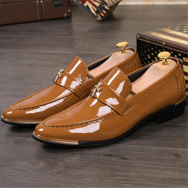 

Модная мужская обувь Дизайнерская Универсальная Формальная Оксфорды Мужская Свадебная Обувь Кожаная Остроносая Мужские Лоферы Британский Стиль Новая Мода Zapatos 38 чёрный