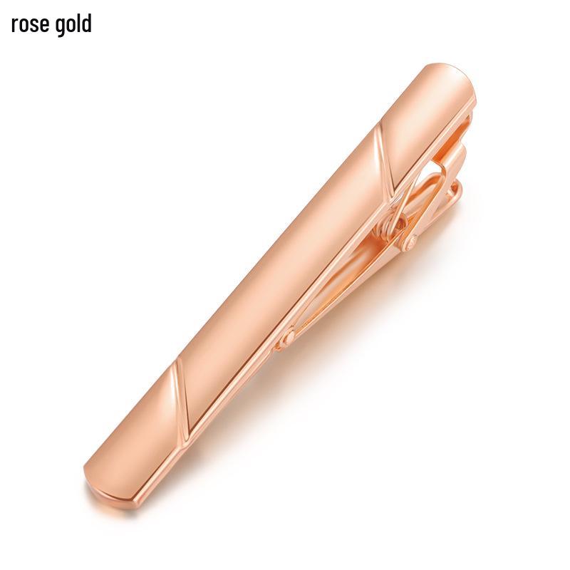 Brass Tie Clip with Laser Logo, 5.8x0.6cm - Men's Formal Business Accessory
