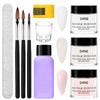 Confezione Sistema Unghie in Polvere Acrilica da 10 Pezzi con Liquido Monomero Trasparente Nude Rosa Kit Manicure Completo per Fai-da-te Salone Estensione