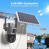 LS VISION WiFi Solar Battery Camera 4K 8MP 4G Sim Card V380 Dual Lens Dual Screen Outdoor Security Protection PTZ Cam PIR Human Detection CCTV