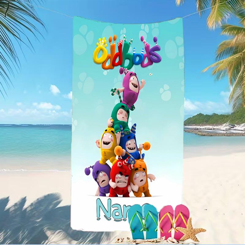 Customizable personalized beach towels Oddbods themed designs.Suitable for the beach, yoga, sports;ideal as beach accessories
