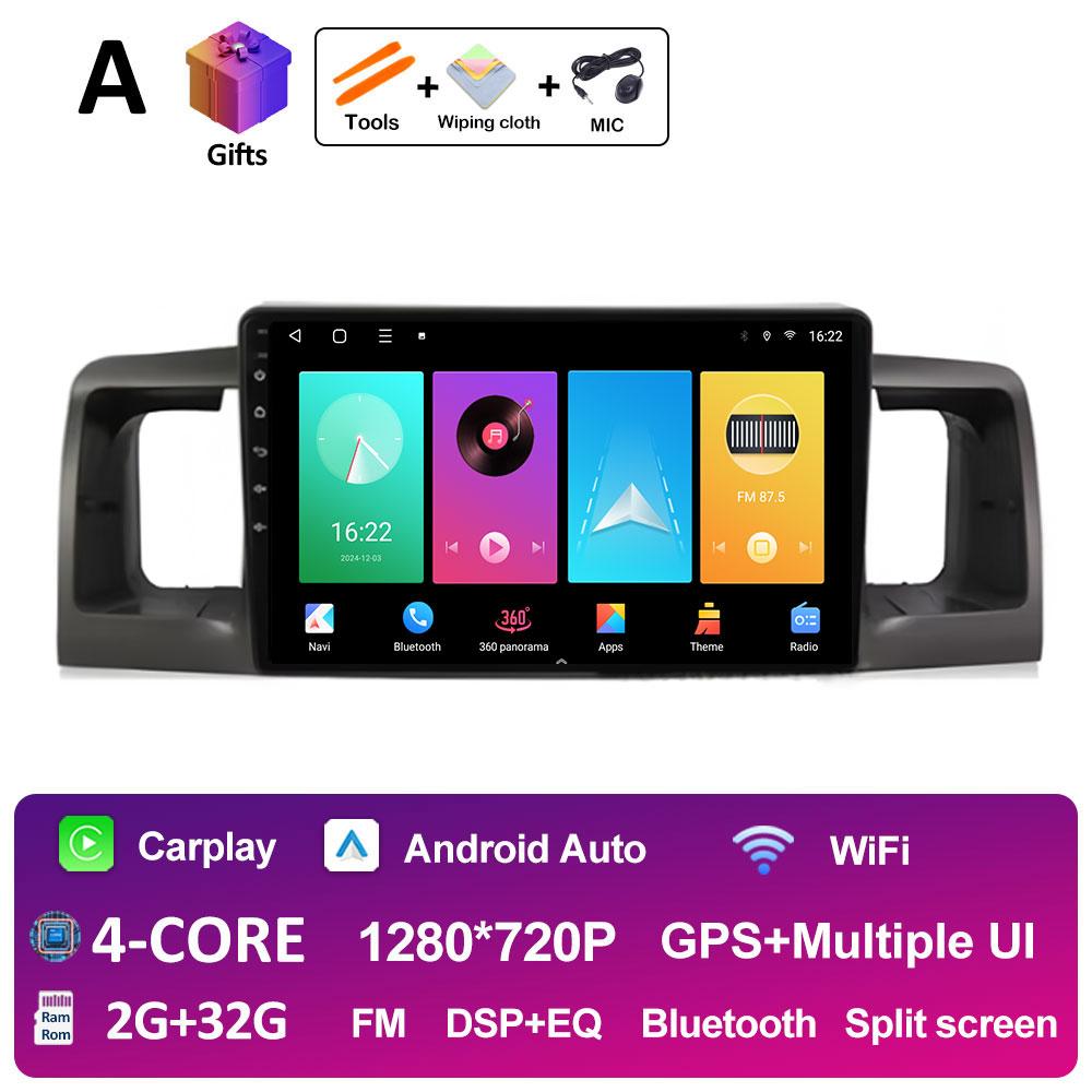 For Toyota Corolla E120 2000 2001 2002 2003 2004 Car Multimedia Video Radio Player DSP Stereo Autoradio Cooling fan Bluetooth 4G