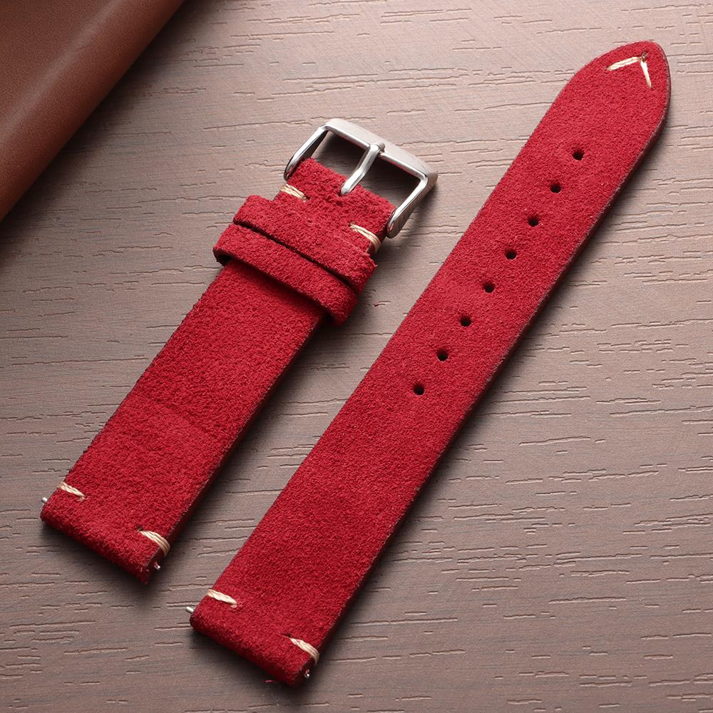 14mm 16mm 18mm 20mm 22mm Zamszowy Pasek do Zegarka Szary Vintage Pasek Zamienny Bransoletka Ręcznie Szyty Pasek do Zegarka dla Oris