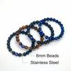 Natural Tiger Eye Bead Bracelet Men Women Turkish Amulet Protection Blue Evil Eye Spiritual Jewelry