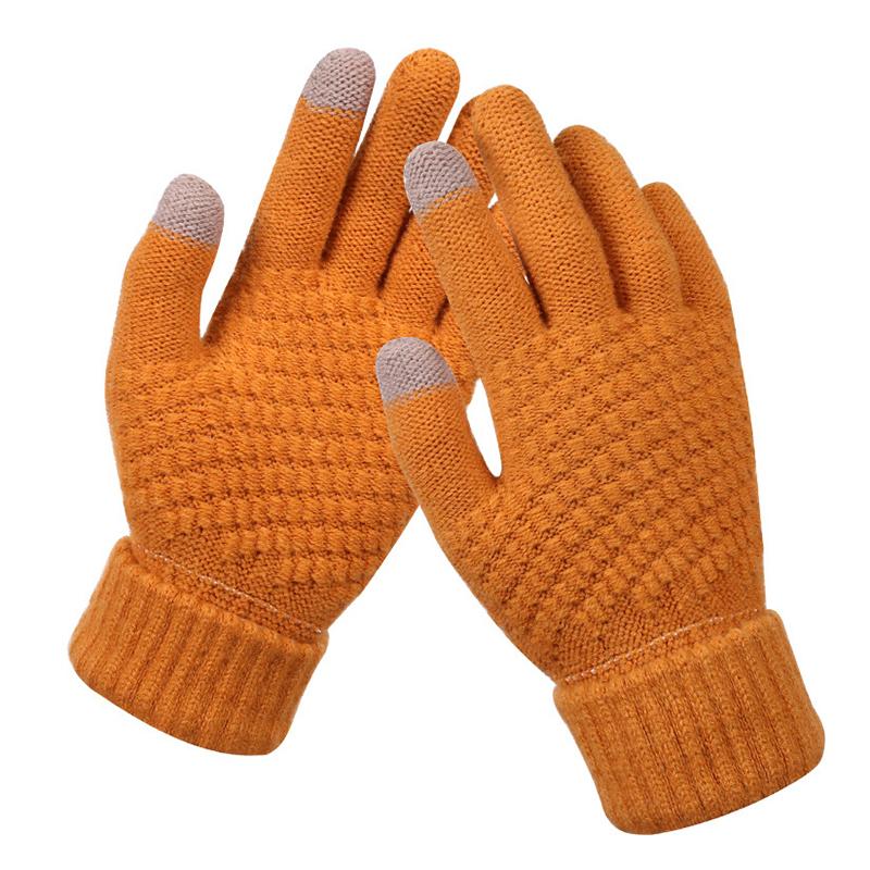 Winter Touchscreen Handschuhe Damen Herren Warm Stretch Strick Fäustlinge Imitatwolle Vollfinger Guantes Häkeln Luvas Verdicken Handschuhe