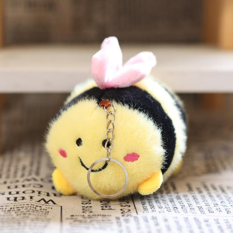 1 Piece Bag Pendant Cute Little Bee Doll Plush Toy Keychain Children'S Backpack Accessories Holiday Gifts