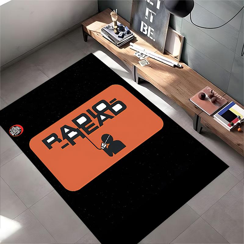 Radiohead Text Design Carpet suitable as a non-slip mat for the living room or bedroom sofa