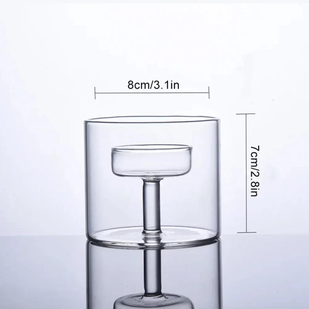 

Glasseam Glass Tealight Candle Holder Modern Cylinder Candle Holders for Table Centerpiece Wedding Christmas Party Decorations
