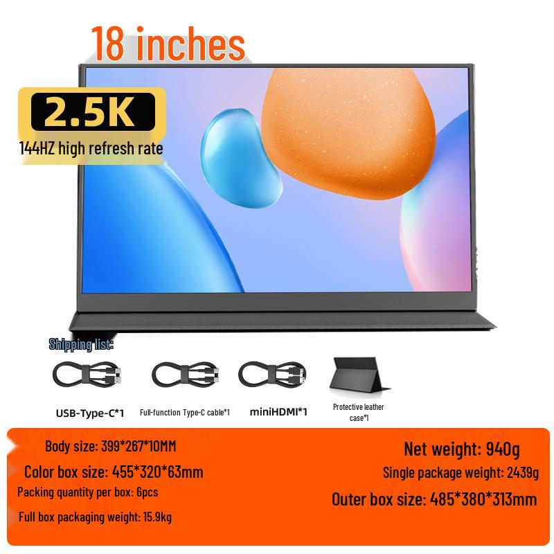 EIMIO 23.8" 4K 180Hz Portable Gaming Monitor with Touchscreen for PS5 Usage