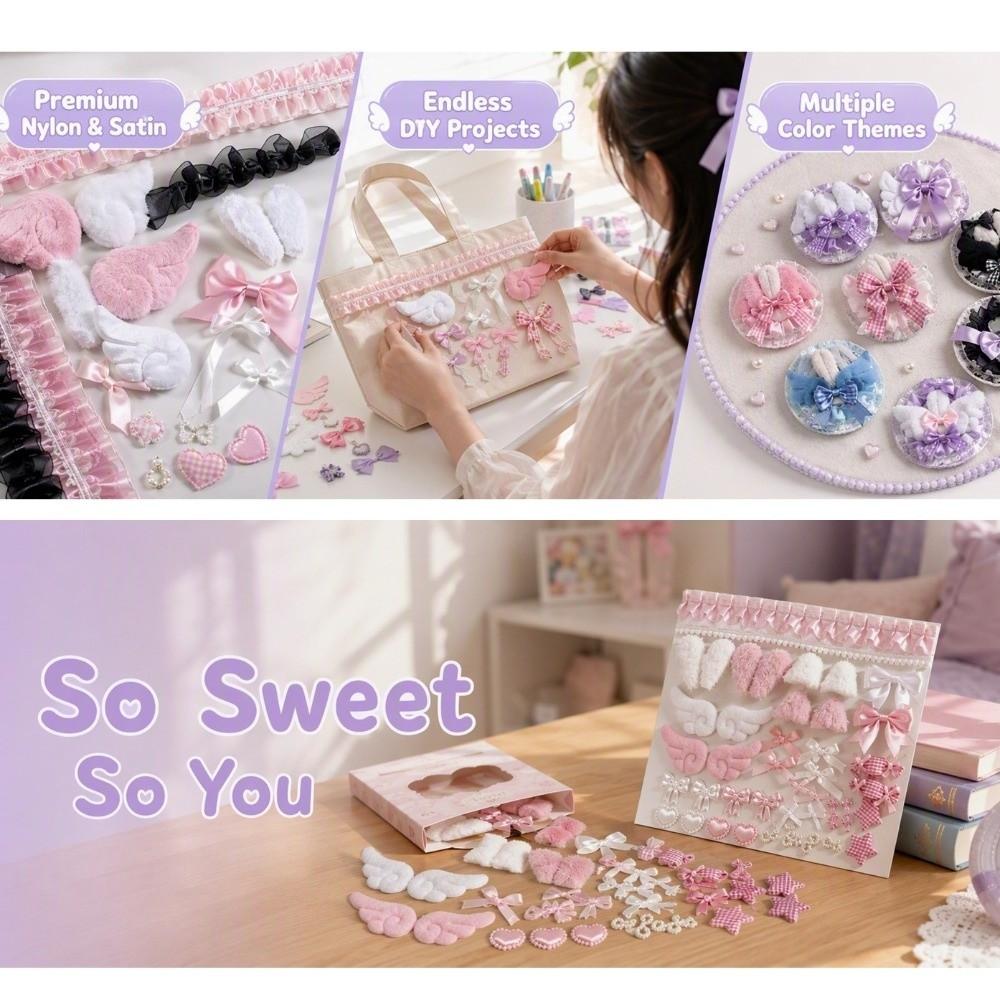 Lace Ribbon Handmade Ita Bag Ornaments Bunny Ear Bag Accessories Girly DIY Decor Kit  Hand Craft