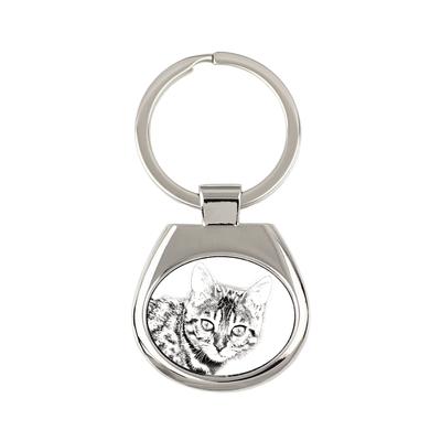Bengal - Keychain with a Cat, Keychain with a Print, Personalized Pendant from the Brand