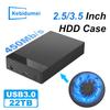 2.5/3.5 Inch HDD Case SATA To USB 3.0 Adapter SSD External Hard Drive Enclosure Cooling Fan 450Mb/s 22TB HDD Case for PC Laptop