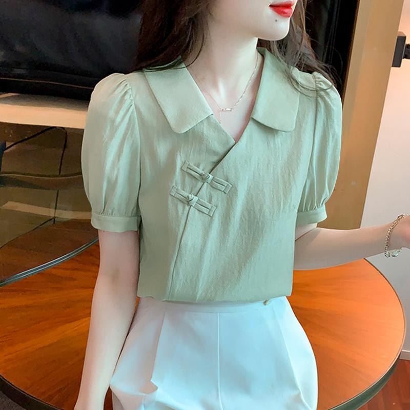 

Летние женские топы с V-образным вырезом и короткими рукавами VONDA