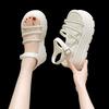 Fairy Internet celebrity muffin thick bottom word with rhinestone sandals women summer new fashion wear lightweight height 8cm