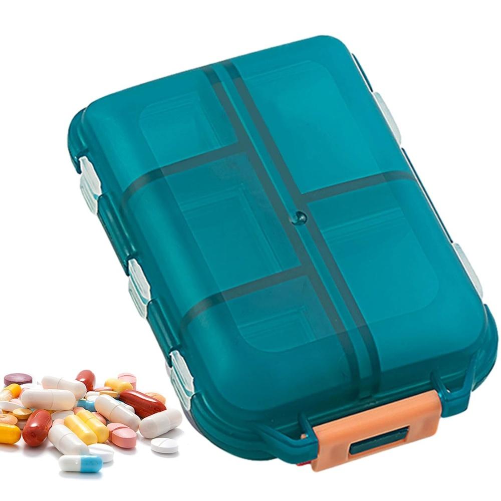 10 Compartments Travel Pill Organizer Pocket Portable Pill Storage Box Case Daily Pill Container or Purse Fish Oil Medicine