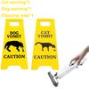 Funny Cat Vomit Sign with Mini Cleaning Mop Novelty Gag Caution Vomit Sign Gifts Warning Sign Decoration Suitable Pet Owners
