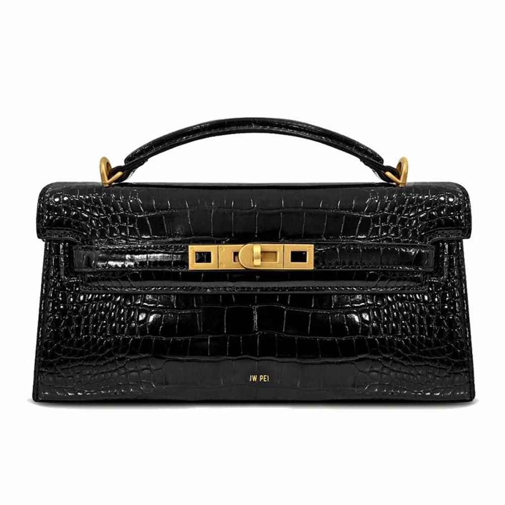 JW PEI Sac Bandoulière Minimaliste Urbain Motif Cuir Noor Nouveau Style Premium pour Femmes - Sac Polyvalent Quotidien black