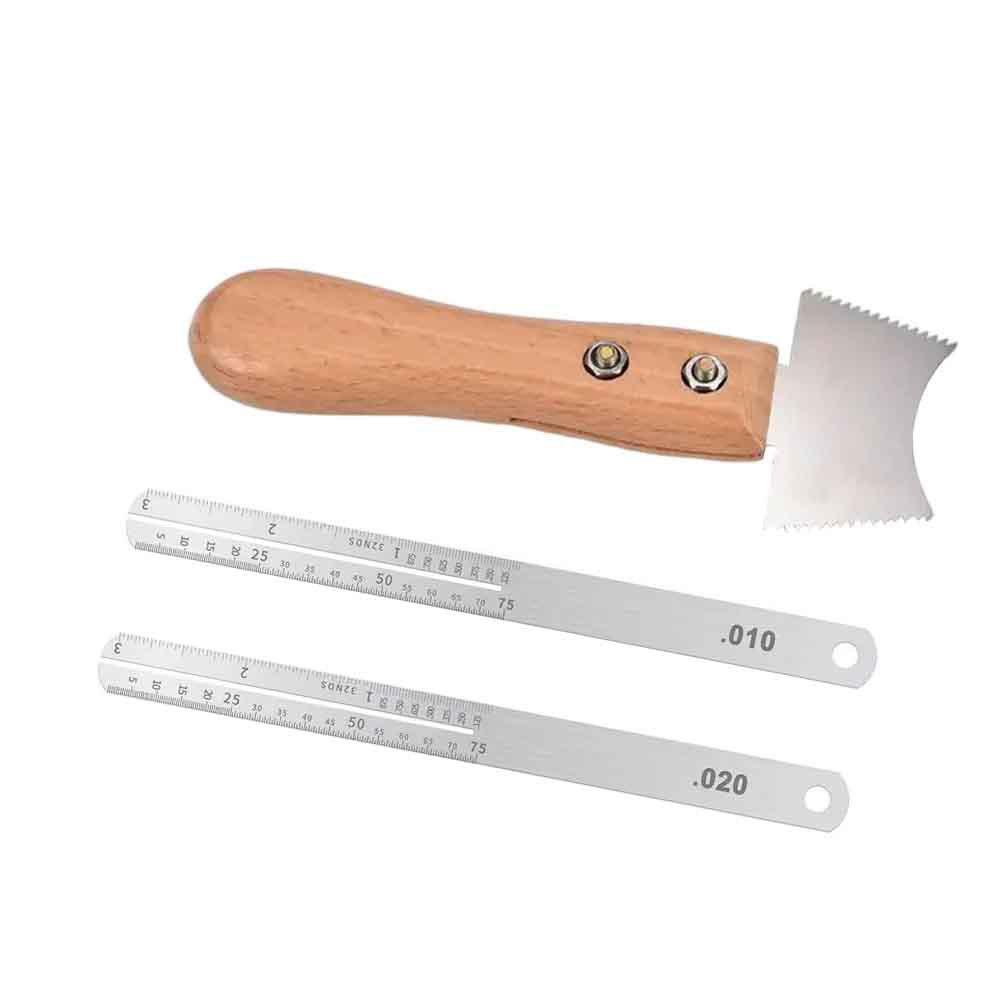 Pins Clean Cutter Stainless Steel Guitar Nut Slot Cutter Measuring Ruler Guitar Repair Tool Set
