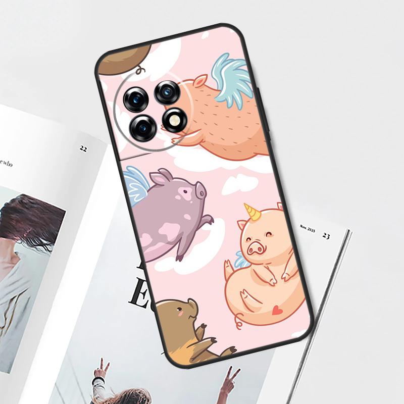 cute pig Case For OnePlus 12 11 9 10 Pro 8T 9R 10T 10R 12R OnePlus Nord 2 2T N20 N10 CE 3 Lite Cover