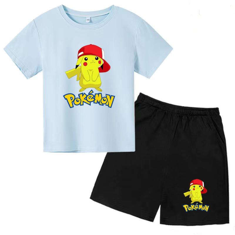Children's Hot-selling T-shirt Two-piece Set Summer Anime Boys and Girls Short-sleeve Shorts Casual Cute Jacket