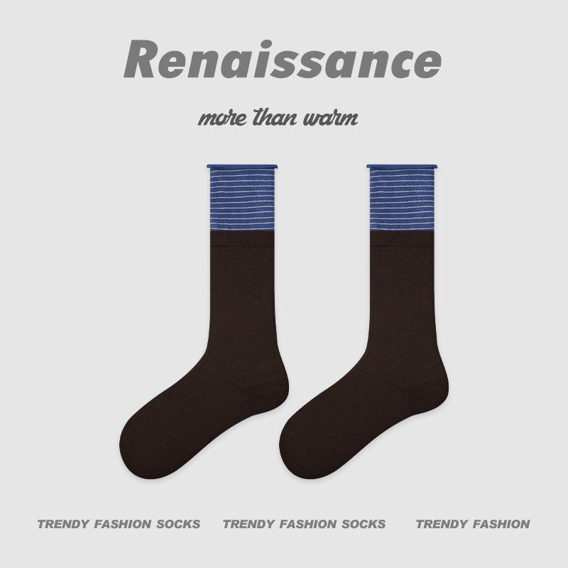 Renaissance Women's Off-White Wool Mid-Calf Slouch Socks - Warm & Versatile for Autumn/Winter