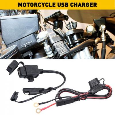 Motorcycle SAE To USB Adapter Cable 2.1A Phone GPS USB Charger Outlet Waterproof