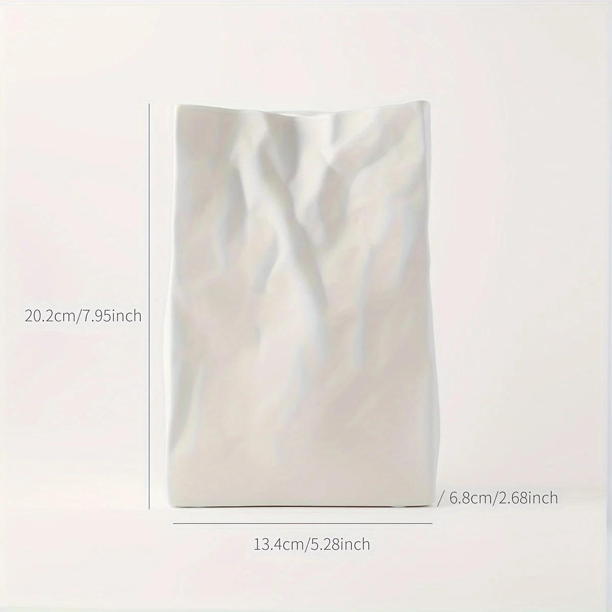 1 шт. Складная бумажная ваза-пакет, Керамическая декоративная ваза, Минималистичный скандинавский богемный стиль для современного домашнего декора