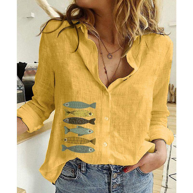 Casual Loose Long Sleeved Linen Shirt Casual Loose Long Sleeves Linen Shirt