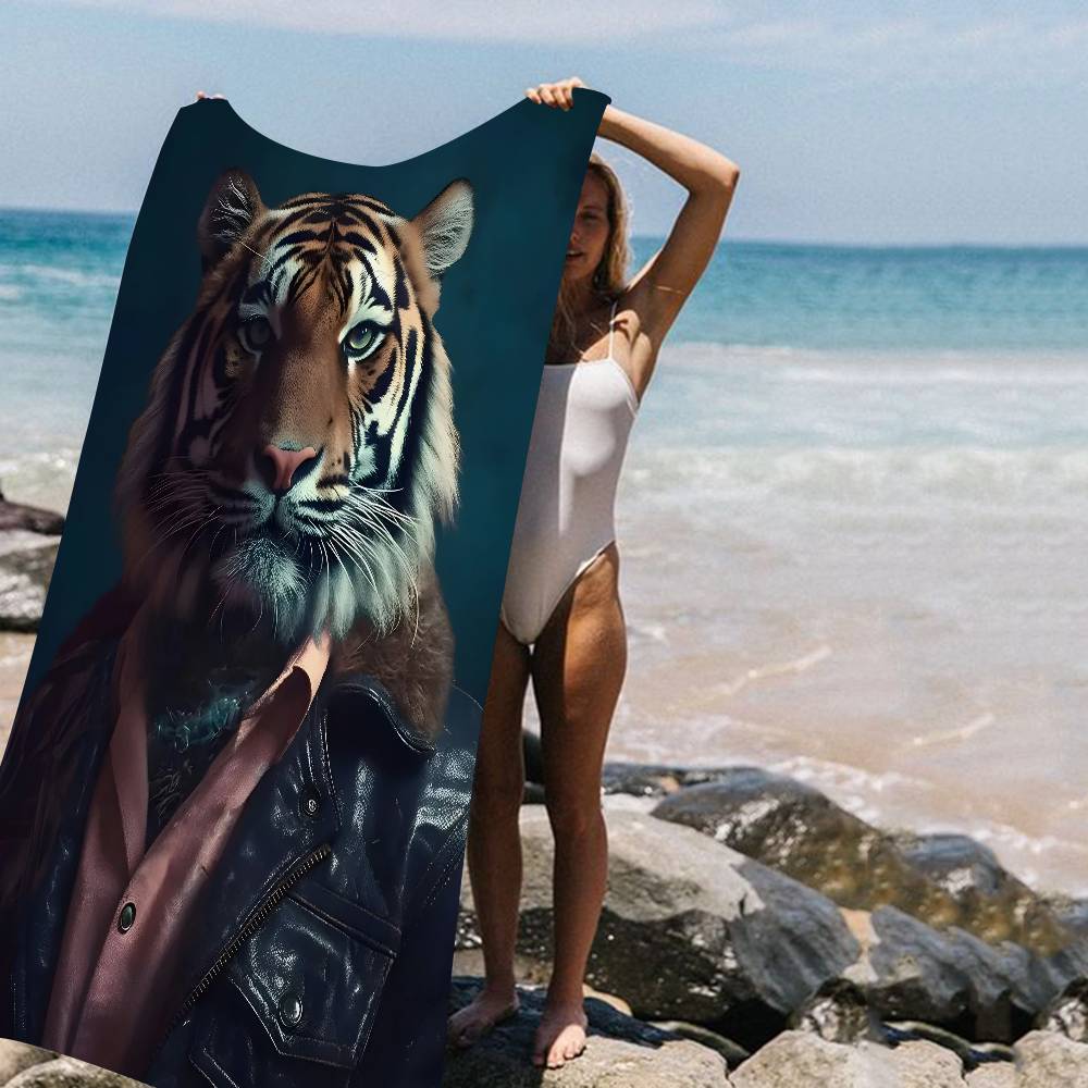 Fashion Animal Tyrannosaurus Fashion Funny Beach Towel Colorful Bath Towels for Girl Microfiber Quick Dry Sand Free
