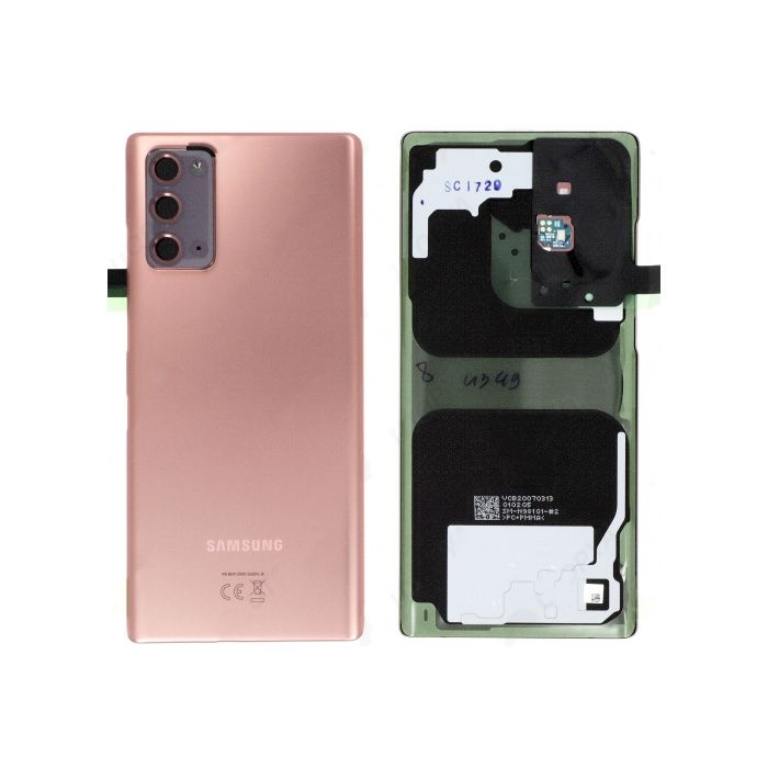 Cache batterie vitre arrière - SAMSUNG - Galaxy Note 20 (N980F) - Originale - Bronze (rose) - Remplacement