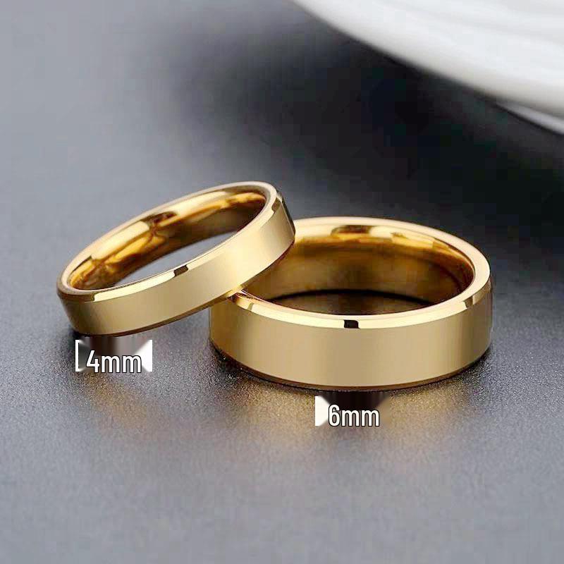 Titanium Steel Couple Rings - Polished Plain Band, Popular European & American Style Jewelry